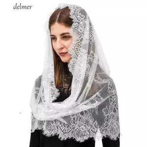 DELMER Cô Dâu Mantilla, Latin Mass Phong Cách Tây Ban Nha Ren Veil, Hàng Mới Về Đám Cưới Đen Trắng Thanh Lịch Đầu Che Cho Nữ