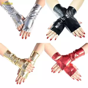 Găng tay ngắn da bóng Pealike Retro Găng tay khiêu vũ Cos Găng tay trang điểm cho bữa tiệc