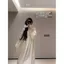 Xuân Thu Plus size Váy ngủ dài tay ren hoa kiểu Pháp 150kg béo mm Nhẹ nhàng Lãng mạn Phong cách dài có thể mặc bên ngoài Váy nhà nữ