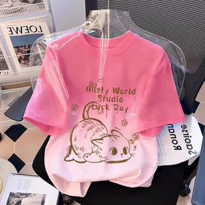 100% Cotton Mùa Hè Bé Gái Lớn Trẻ Em Cổ Tròn Áo Thun Tay Ngắn Thời Trang Trẻ Em Nửa Tay Phiên Bản Hàn Quốc Phù Hợp Với Nữ Hợp Thời Trang T 4