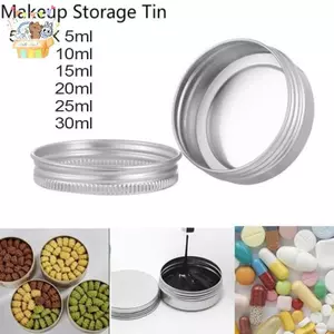 5 Chiếc Nhôm Mini Tròn Thiếc Hộp Đựng Kim Loại Chai Bảo Quản Bình Vít Nắp Hộp ELWW