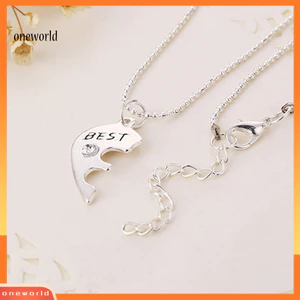 Một thế giới| Bộ 3 hình trái tim tan vỡ Chữ cái khắc Những người bạn thân nhất Mãi mãi Bộ dây chuyền để hẹn hò