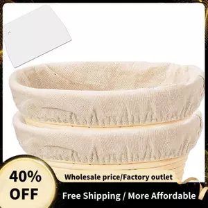 2 Gói Giỏ Chống Bánh Mì Hình Bầu Dục 10 Inch - Bát Bột Nướng Quà Tặng Cho Người Làm Bánh Giỏ Chứng Minh Cho Bột Đậu Nành Bánh Mì Cạo Dụng Cụ Jar Proofing