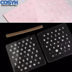 <cosyh>Leather Stamping Plastic+Wood Stamping Set Symbols Capital/Lowercase Alphabet