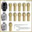 Bộ 32 mũi khoan Chuck Collet, Bộ mũi khoan 1 / 32 đến 1 / 8 inch với 22 chiếc Collet bằng đồng thau, 6 chiếc Chuck, 4 chiếc Cờ lê