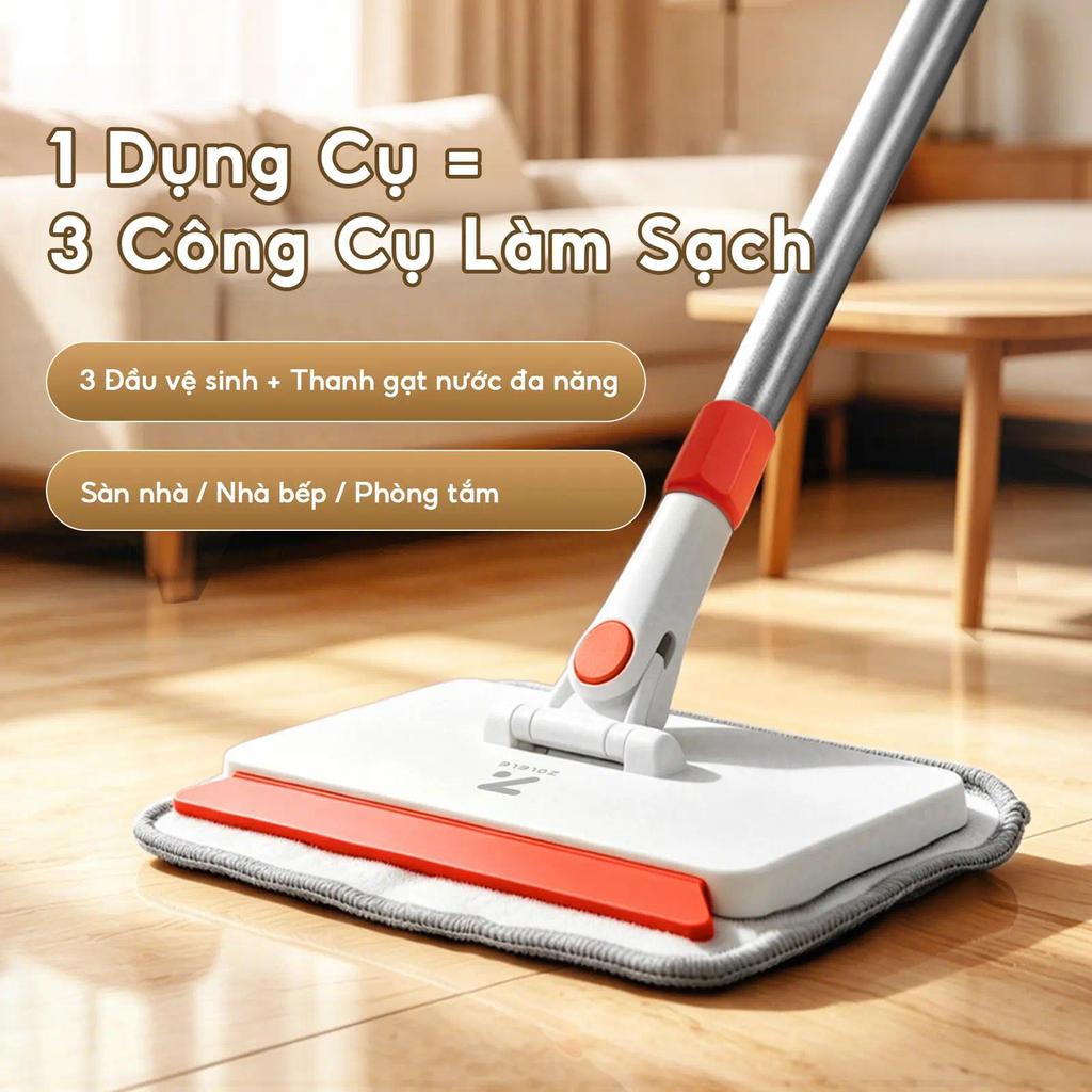 Cây lau nhà đa năng 3 trong 1 C5 Zolele vừa lau nhà vừa chà rửa sàn làm sạch mọi ngóc ngách | BigBuy360 - bigbuy360.vn