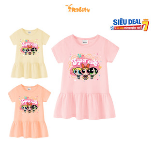 Đầm ngắn tay họa tiết Powerpuff Girl bé gái Rabity 950.901