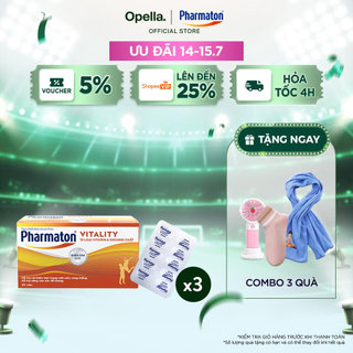 Bộ 3 Thực Phẩm Bảo Vệ Sức Khỏe Pharmaton Vitality Dạng Vỉ Tiện Lợi Hộp 50 Viên
