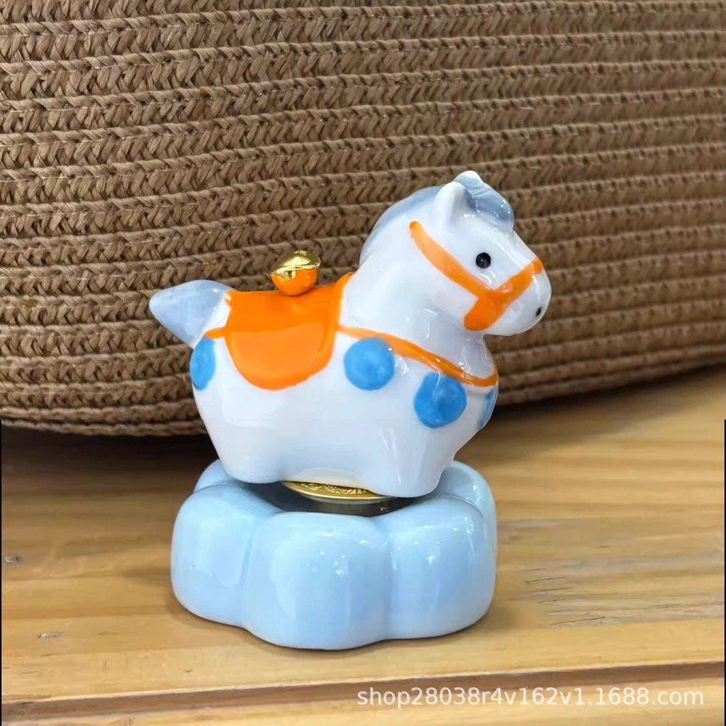 Gốm Zhuanzhuan Pony Xoay Ngựa Giàu Đồ Trang Trí Nhỏ Người Ảnh Hưởng Trang Trí Máy Tính Để Bàn Hor | BigBuy360 - bigbuy360.vn