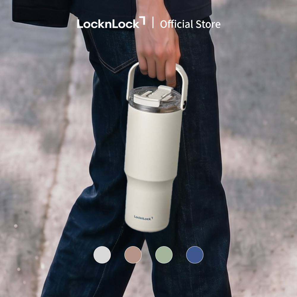 Bình giữ nhiệt LocknLock 880ml, Straw Sip Ceramic Tumbler LHC4431 - HAPOS LOF | BigBuy360 - bigbuy360.vn