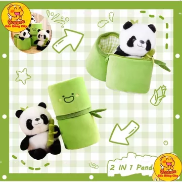 Gấu Bông Trương Định Gấu Bông Gấu Trúc Panda Trong Ống Tre Thú Nhồi Bông Gấu Trúc Ôm Cây Tre