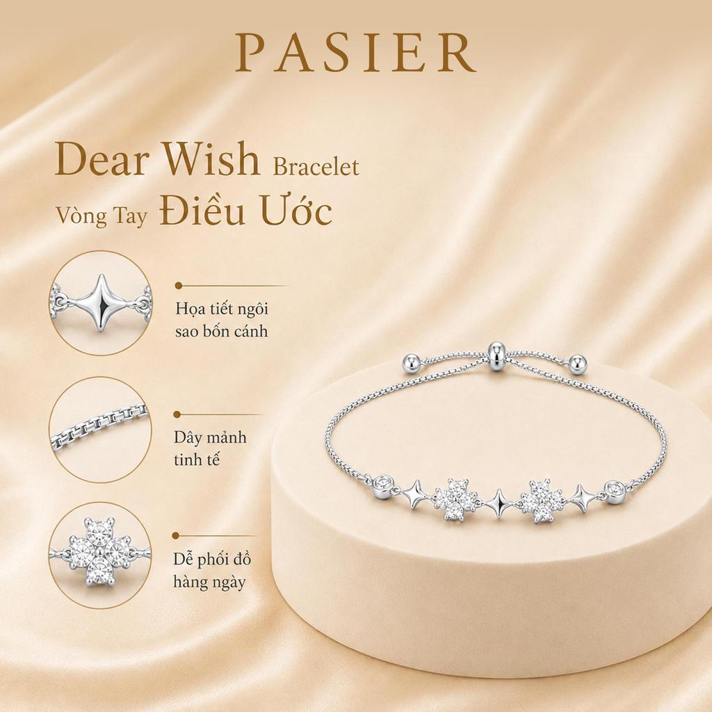 Vòng tay ngôi sao nữ phong cách Hàn Quốc PAIER có dây rút có thể điều chỉnh, thích hợp cho công việc, ngày tháng và tiệc tùng, đi kèm hộp.