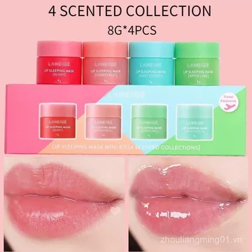 Hàn Quốc Lan.Z Zhizhi Lip Mask Ngủ Son Môi Sửa Chữa Ban Đêm Chăm Sóc Ướt Bộ 4 Món Ánh Sáng Nuôi Dưỡng 8g