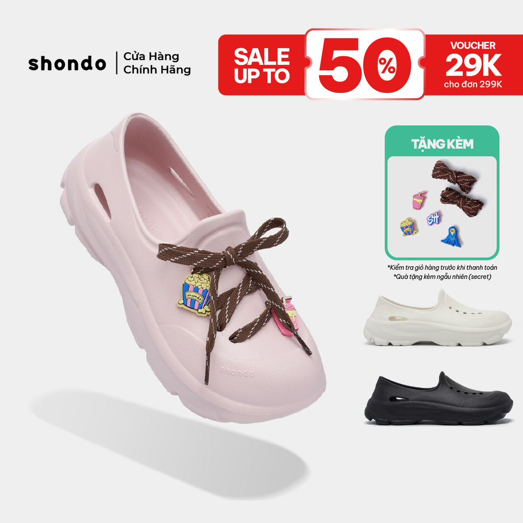 Giày Thể Thao Sneaker Unisex Shondo Ezi Kháng Nước Gắn Charm Dây Mang Nhanh Thoáng Nhẹ Nhiều Màu