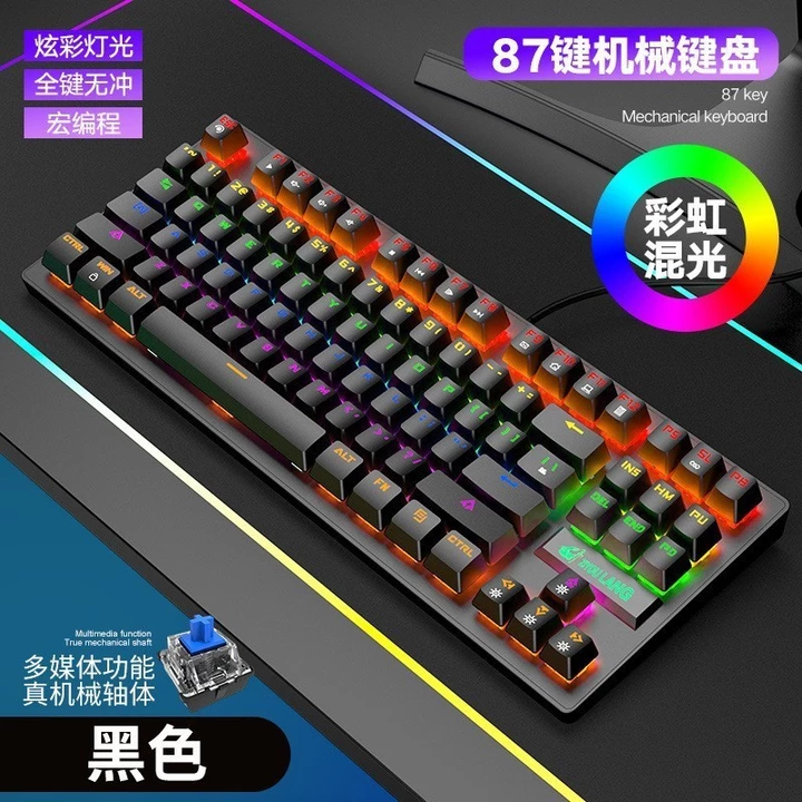 Free Wolf K2 Bàn Phím Cơ Màu Xanh Lá Cây Bàn Phím Có Dây Mini Để Bàn Phím Chơi Game Di Động Bàn Phím Cơ 87 Phím