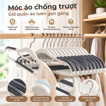 [Móc Treo Quần Áo Nhanh] Móc Treo Quần Áo Gia Đình Móc Treo Quần Áo Liền Mạch Chống Trơn Trượt Góc Vai Sấy Quần Áo Móc Treo Không Thể Treo Móc Treo Quần Áo Dày Đậm Hỗ Trợ Quần Áo