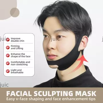 JUIC V-Line Nâng, Máy định hình khuôn mặt giảm tốc cằm đôi có thể tái sử dụng, Dây thun có thể điều chỉnh chảy xệ Giảm đau da Hỗ trợ giấc ngủ Dây đeo cằm chống ngáy để điều chỉnh thở miệng