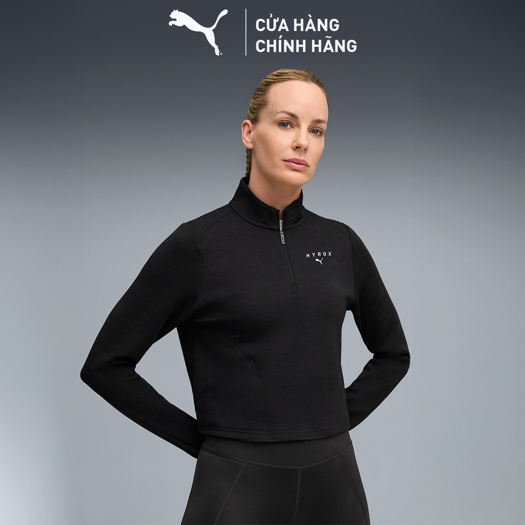 Áo Khoác Tập Luyện PUMA Nữ CLOUDSPUN 1/4 ZIP Black Màu Đen