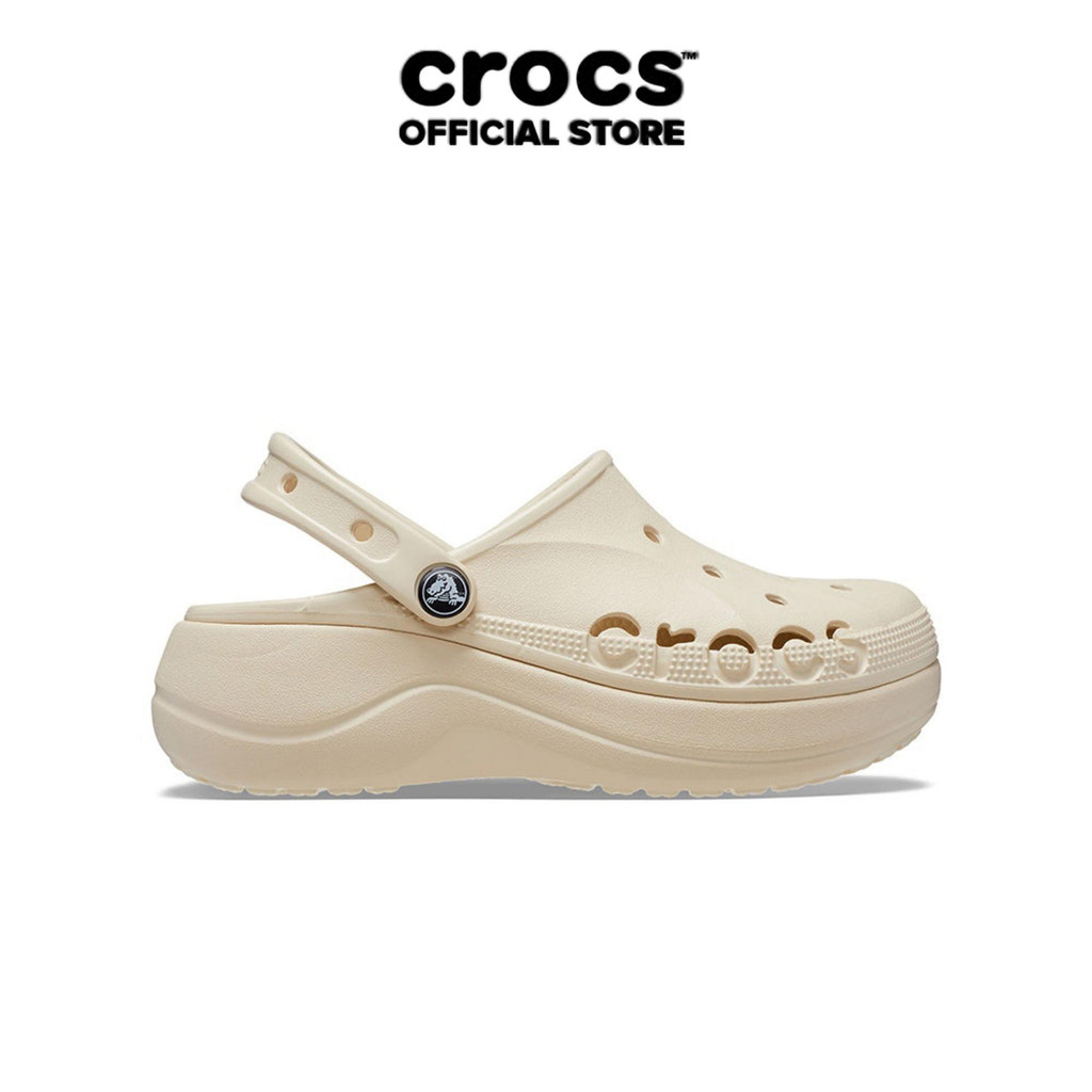 Giày Clog Nữ Crocs Baya Platform - Winter White - 208186-11S