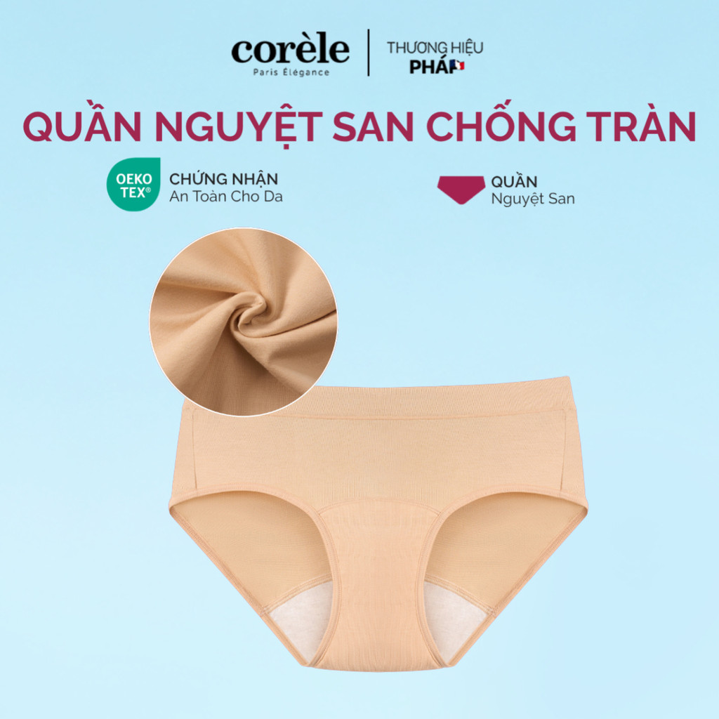 [MUA 1 TẶNG 1] Quần nguyệt san nữ lưng vừa chống tràn, quần lót ngày đèn đỏ mềm mát thoáng khí, chuẩn OEKO-TEX | CORÈLE