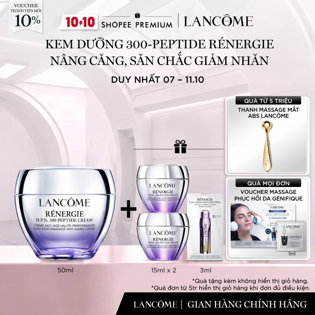 Kem Dưỡng Lancome 300-Peptide Rénergie Chống Lão Hoá & Nâng Căng, Săn Chắc 50ml