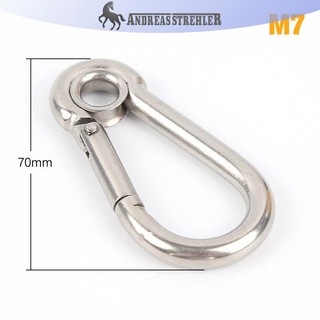 Onetimingfine M4 M5 M6 M7 M8 Thép không gỉ Carabiner Carbine Snap Hook có lỗ khóa lò xo Vòng chìa khóa VN