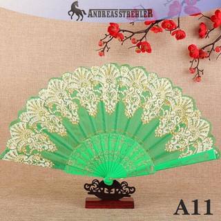 Onetimingfine Vintage Ren Gấp Quạt Khiêu Vũ Cầm Tay Quạt Khiêu Vũ Trung Quốc Đạo Cụ Ảnh Tiệc Cưới Trang Trí Trang Trí Thủ Công Quà Tặng VN
