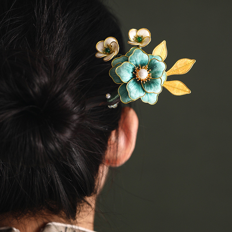 Kẹp tóc cổ điển hình lily, phong cách mới và Trung Hoa