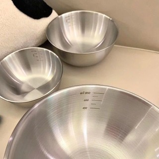 Thau chia vạch định lượng trộn salad, trộn bột, ướp thịt đa năng, chất liệu inox siêu bền