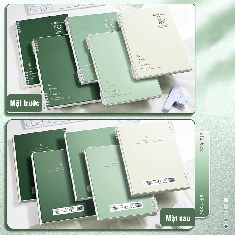 Sổ Còng Good Luck B5 120 Trang – Sổ Tay Ghi Chép Học Sinh, Planner Dễ Thương, Màu Pastel Tươi Sáng