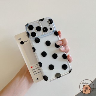 For Nothing Phone 3 3A Pro 2 2A Plus 1 CMF 1 5G 4G Vỏ Điện Thoại Phong Cách Hàn Quốc Đơn Giản Chấm Bi Màu Đen Trong Suốt Vỏ Mềm Trong Suốt