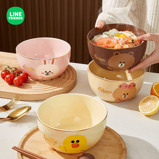 Bộ đồ ăn gốm gia đình, bát canh hoạt hình, giá trị cao, nhẹ sang trọng