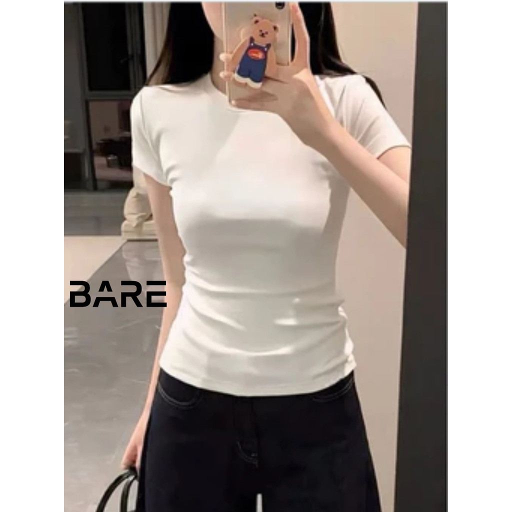 Áo Thun Thắt Eo Ôm Body Cổ Tròn Basic, Áo Ôm Body Nữ Chất ZipLụa Dày Dặn, Mềm Mịn Co Giãn_AT047