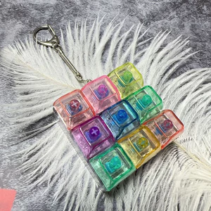 9 Phím Bàn Phím Cơ Fidget Móc Khóa Thư Giãn DIY Bàn Phím Pinch Đồ Chơi Nhấn Căng Thẳng Lo Âu Giảm Đồ Chơi Móc Khóa