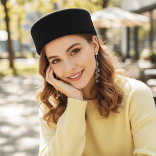Mũ Fedora cổ điển MIKYCO - Mũ nón len cứng đầu lõm - Phù hợp cho đám cưới phong cách Anh