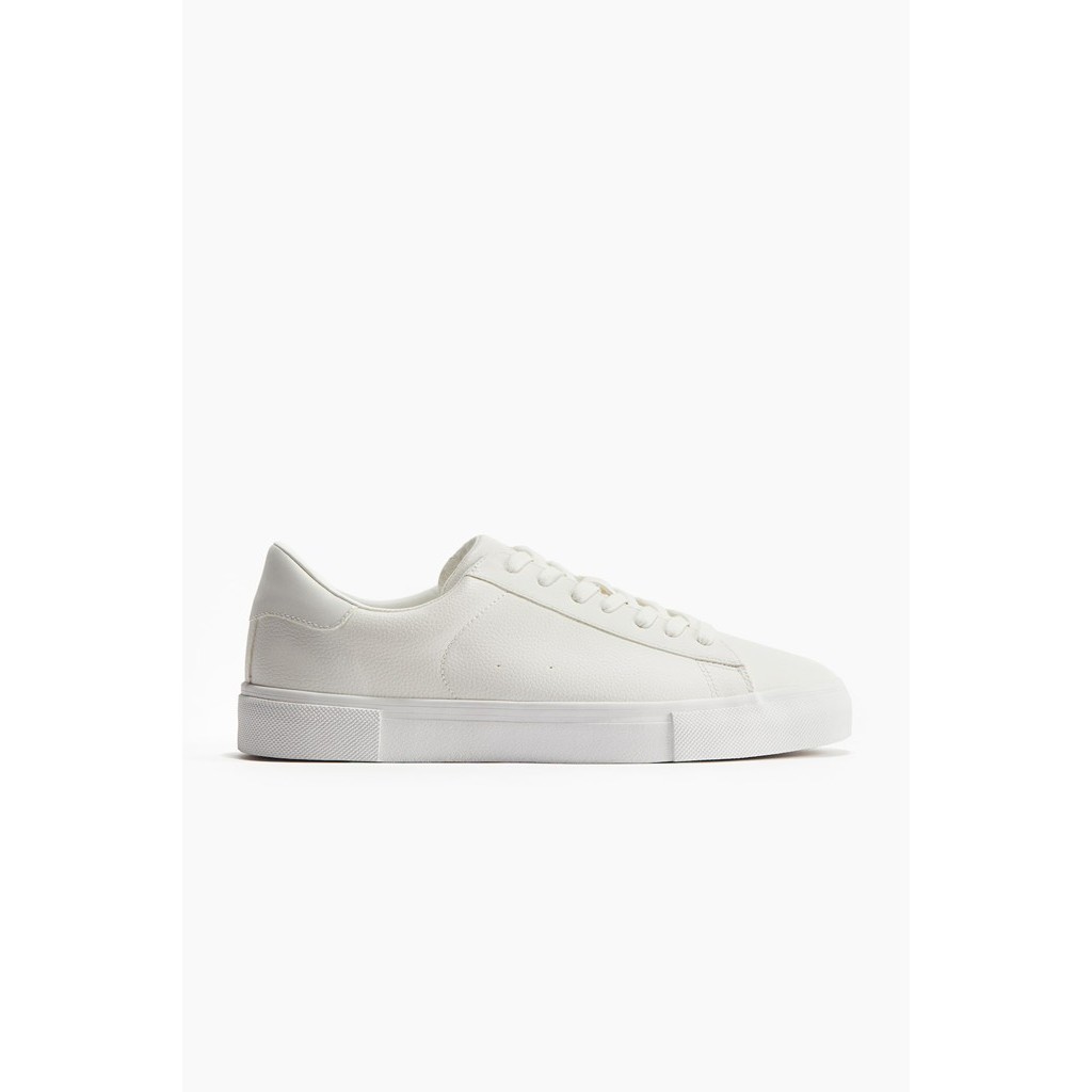 Giày thể thao thời trang H&M chính hãng trắng da - leather all white