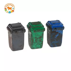 CANAMEK Phong Cách Thời Tiết Nhà Búp Bê Thùng Rác 3 Bộ Thu Nhỏ DIY Mini Nhà Thực Tế Thùng Rác Trang Trí CSF