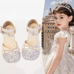 Bé gái Mùa hè Phong cách mới Phong cách Trung Quốc Giày pha lê lấp lánh Đế mềm Baotou