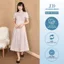 Đầm Midi Cổ Nơ Vắt Vai Chân Váy Xếp Ly 1F20.2509. ĐầmThanh Lịch Sang Trọng Đi Làm Công Sở Dự Tiệc Nữ Tính Thiết Kế JM