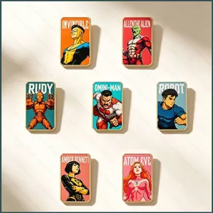 YT4 Bất Khả Chiến Thắng Rudy Robot Hổ Phách Bennett Anime Men Pin Kim Loại Huy Hiệu Vintage Truyện Tranh Huy Hiệu Phụ Kiện