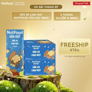 Combo 2 Thùng 24 Hộp Sữa 20 Loại Hạt Nutifood Sữa Hạt 180ml