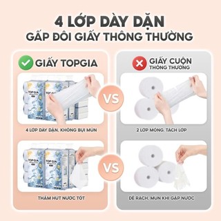 [Thùng 10 Bịch] Khăn Giấy Rút Đáy Mộc An TopGia bột giấy thiên nhiên, mềm mại an toàn cho sức khỏe