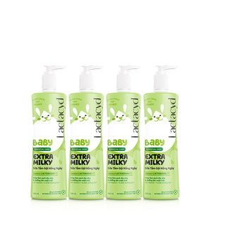 Bộ 4 chai Sữa Tắm Gội Trẻ Em Lactacyd Baby Extra Milky Làm Sạch Dịu Nhẹ và Dưỡng Ẩm Vượt Trội 500ml/chai