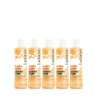 Bộ 5 chai Sữa Tắm Gội Hằng Ngày Cho Bé Lactacyd Baby Active Play, Giúp Đề Kháng Da Và Bảo Vệ Bé Khỏi Vi Khuẩn 250ml