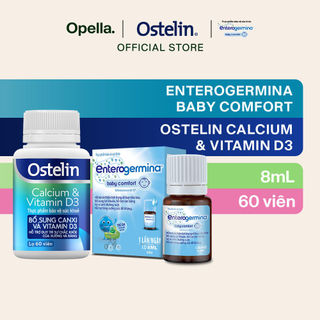 Men vi sinh Enterogermina Baby Comfort Lọ 8ml + Ostelin Viên Uống Hỗ Trợ Bổ Sung Calcium & Vitamin D3 60 viên