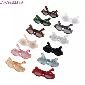 Kính Mini búp bê JUNYUE88US, Kính khung tròn thu nhỏ bằng nhựa, Kính mắt búp bê nhiều màu dễ thương Đồ chơi trẻ em