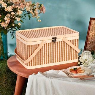 Hộp bánh trung thu DELMER, Giỏ tre dệt phong cách, Hộp đựng trứng cầm tay thanh lịch tự nhiên Lễ hội thuyền rồng