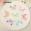 CATIYAHA 50 Miếng Dán Bướm Vải Organza, Miếng Dán Thêu Bướm Voan Mờ Màu Gradient, Miếng Dán Bướm Lưới Mô Phỏng Hai Lớp