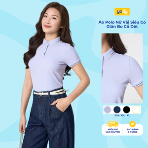 Áo Polo Nữ Yody Vải Siêu Co Giãn Bo Cổ Dệt Thể Thao Hạn Chế Bám Mồ Hôi Thoáng Mát WCPO25S035