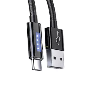 Cáp USB C 120W tốc độ nhanh btsg có nút tắt và đèn báo tự động để sạc nhanh